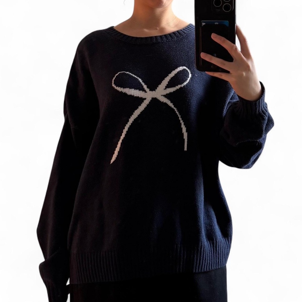 Blue coquette Hollister bow sweater